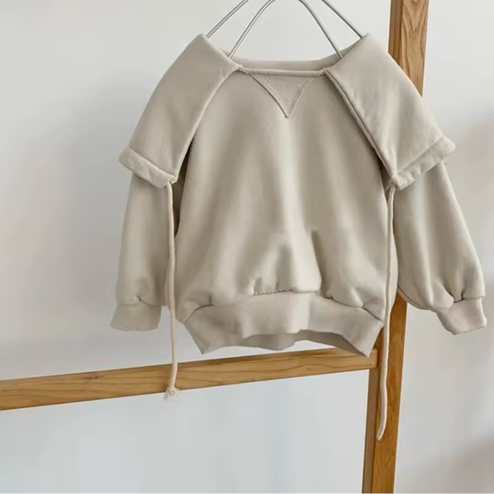 NWT Children Boy Girl Beige Sweater Hoodie Warm Autumn Winter Casual